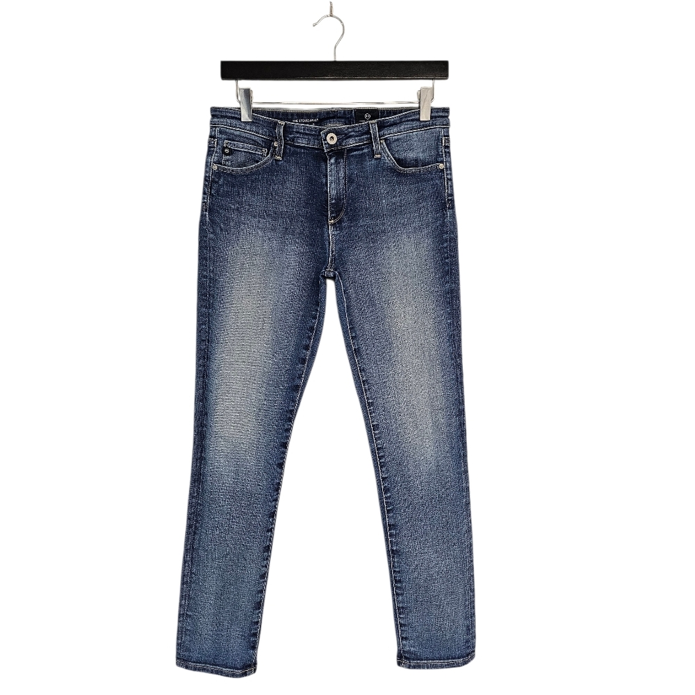 Ag Adriano Goldschmied The Stevie Ankle Slim Straight Leg Blue Jeans 28 Preowned